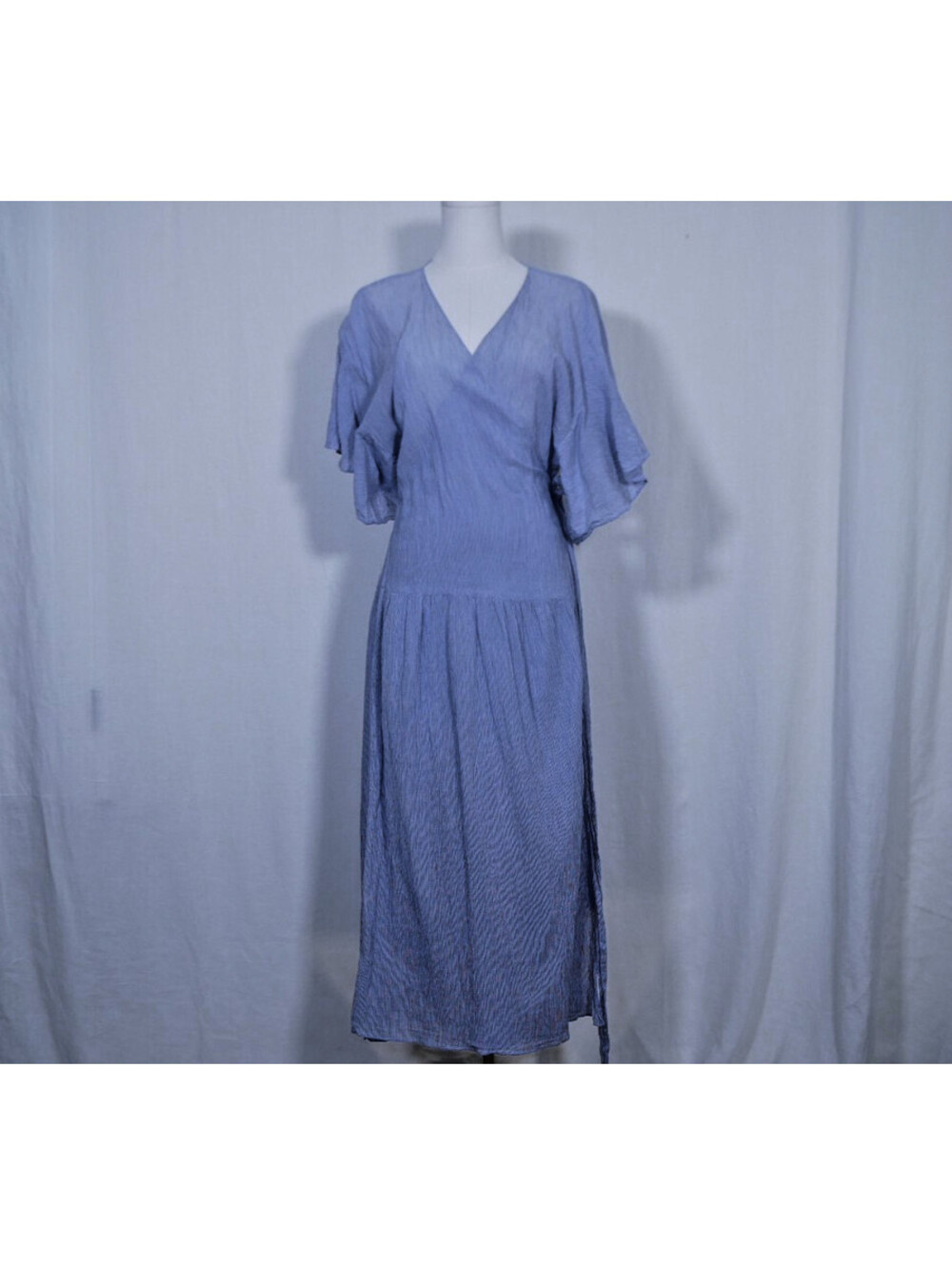 Vanessa Bruno Edjie Crinkled Viscose Chiffon Midi Wrap Dress Size 40
